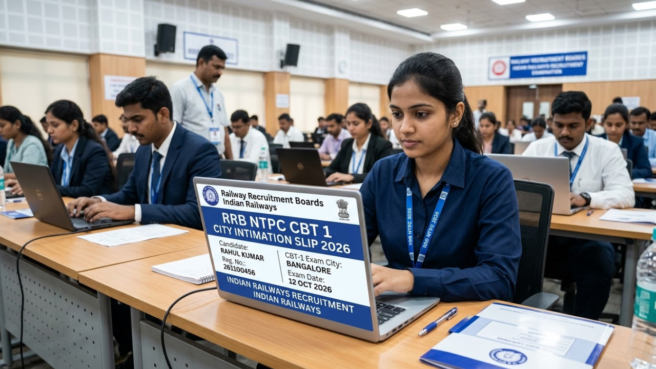 RRB NTPC CBT 1 City Intimation Slip 2026