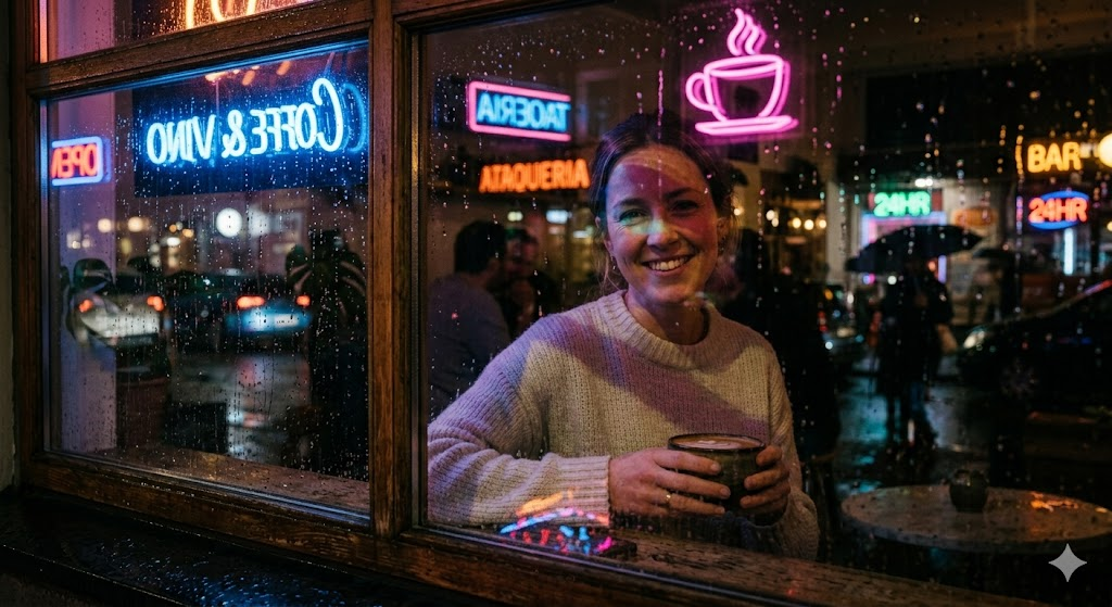  Neon Reflection Portrait