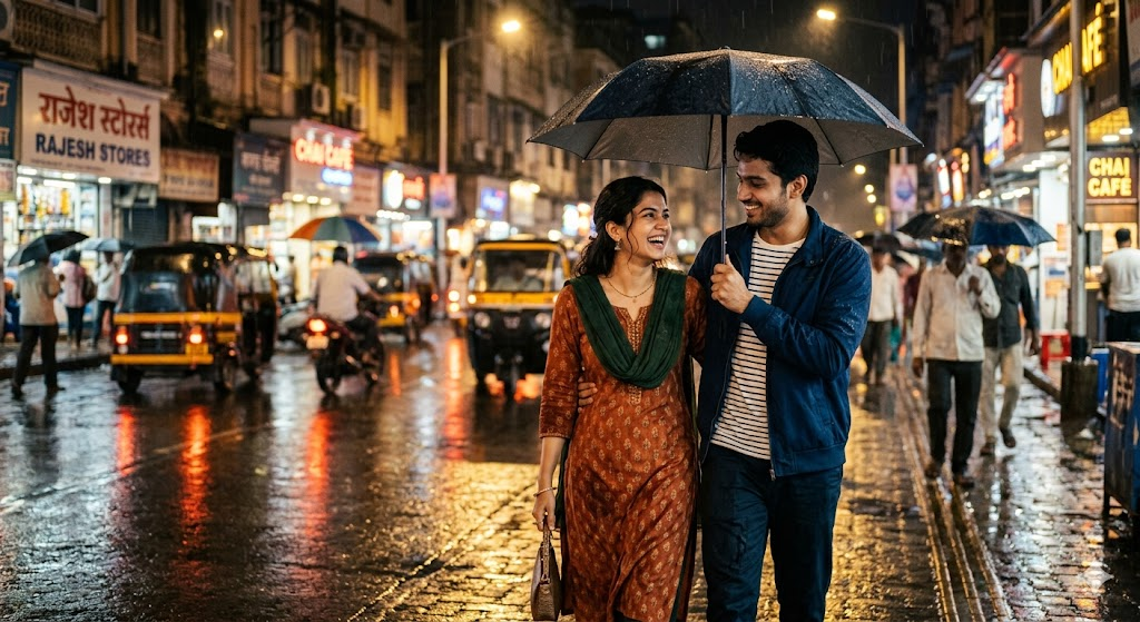 Rainy Love Story Cinematic Prompt