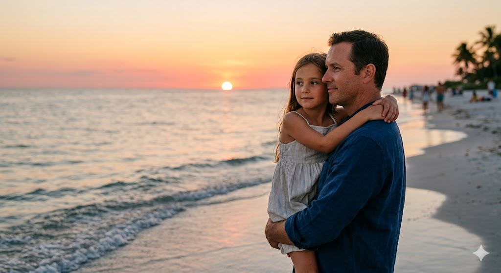 Golden Sunset Beach Hug