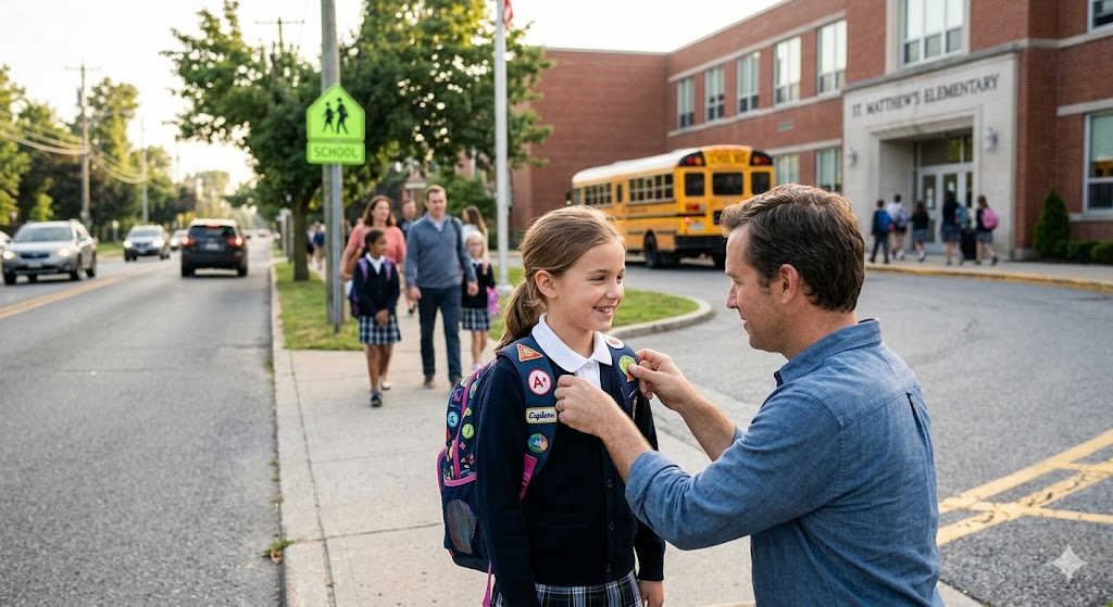 School Drop Emotional Moment