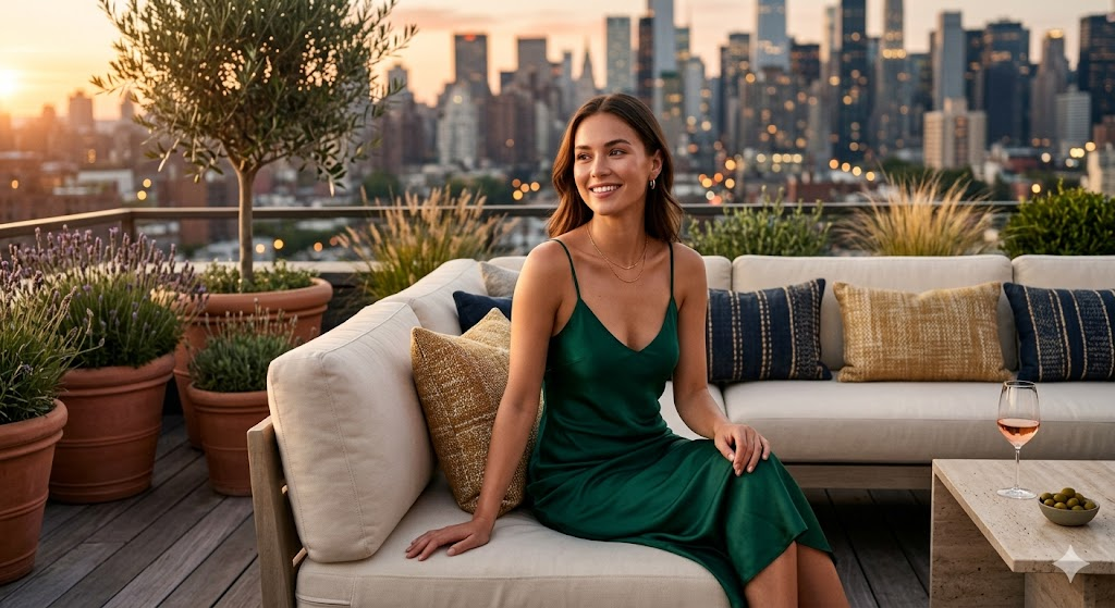 Rooftop Golden Hour Glam Look Prompt