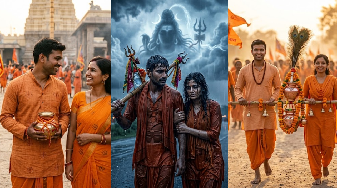 Kanwar Yatra Couple AI Photo Prompts